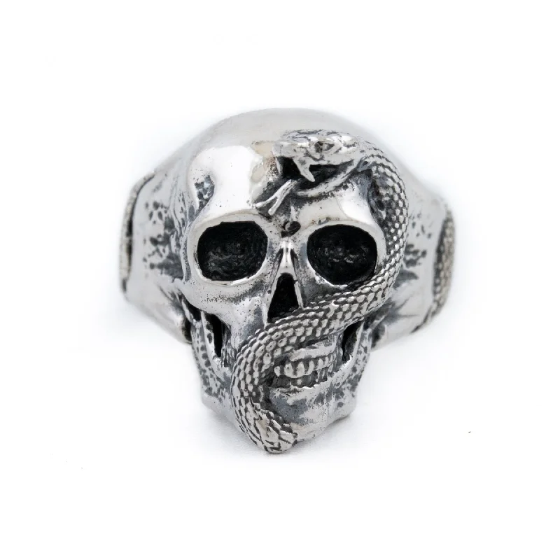 Classic Wedding Band for HimSilver "Jake" Skull Ring