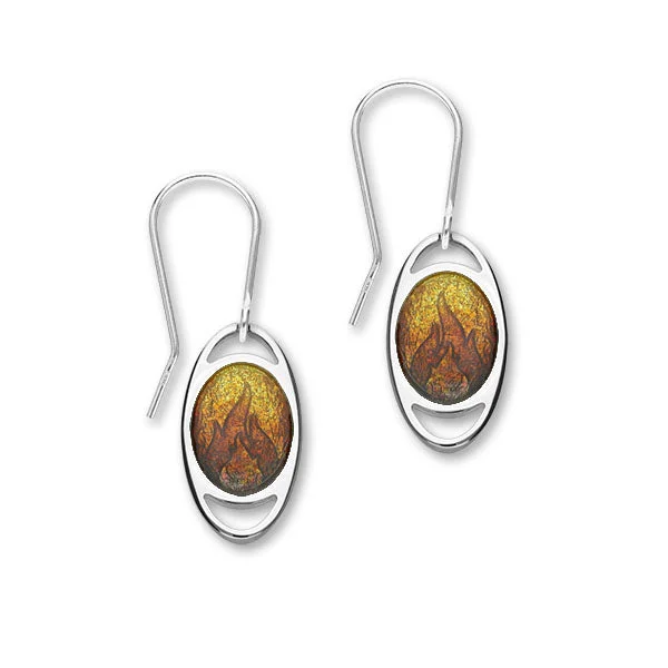 Textured Pearl Earrings-Elements Fire Sterling Silver & Enamel Drop Earrings, EE509