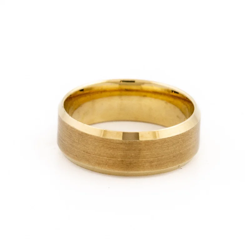 Customizable Wedding Ring with Unique Design10K Brushed Band