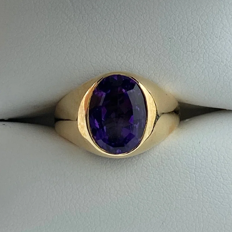 Custom Heart-Shaped Promise RingDomed Amethyst Ring