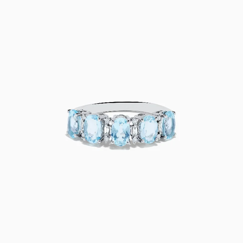 Classic Engagement Ring with Pear Cut DiamondAquarius 14K White Gold Aquamarine and Diamond Ring