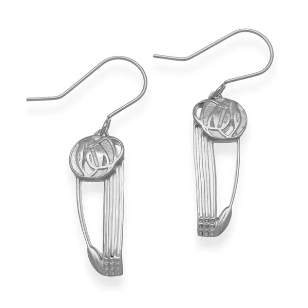 Natural Pearl Earrings-Charles Rennie Mackintosh Silver Earrings E1616