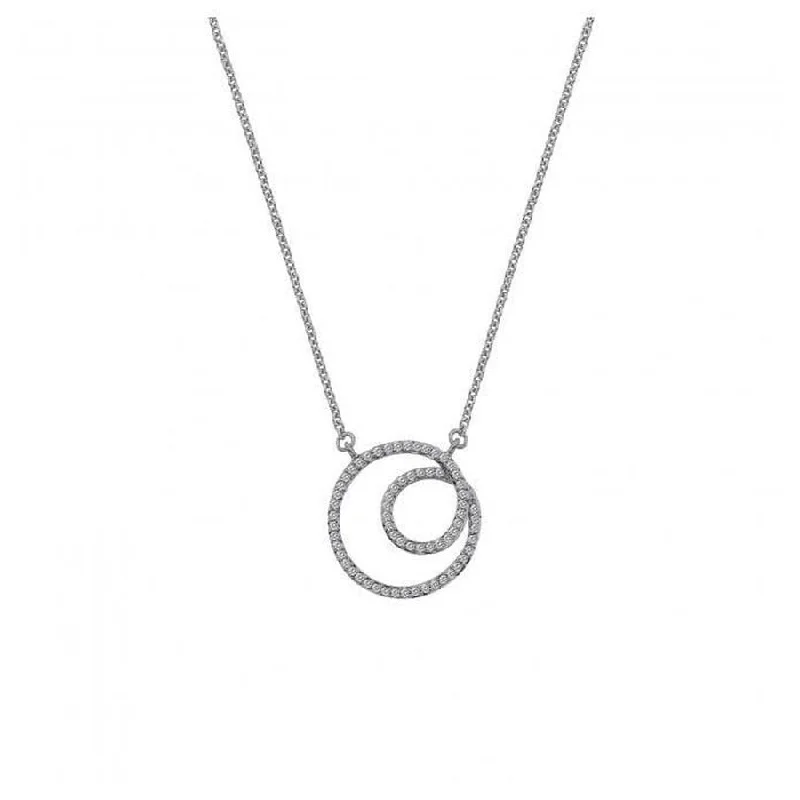 Custom Birthstone Ring Set-Simple Gem Pendant Necklace-9ct White Gold Flow Necklace