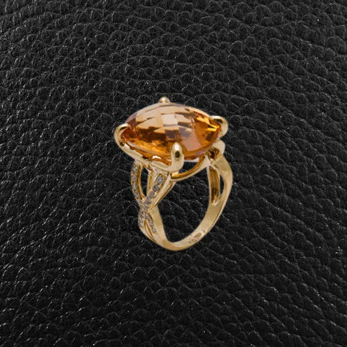 Classic Sapphire Engagement Ring for CouplesOval Citrine & Diamond Ring