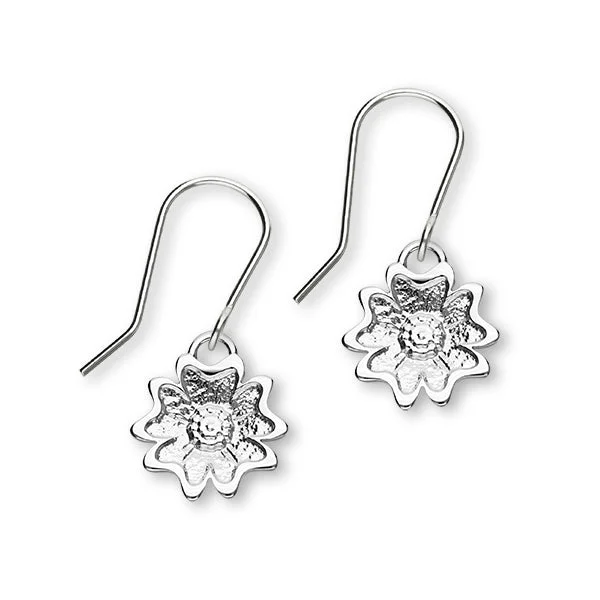 Trendy Gemstone Earrings-Scottish Primrose Sterling Silver Drop Earrings, E1943