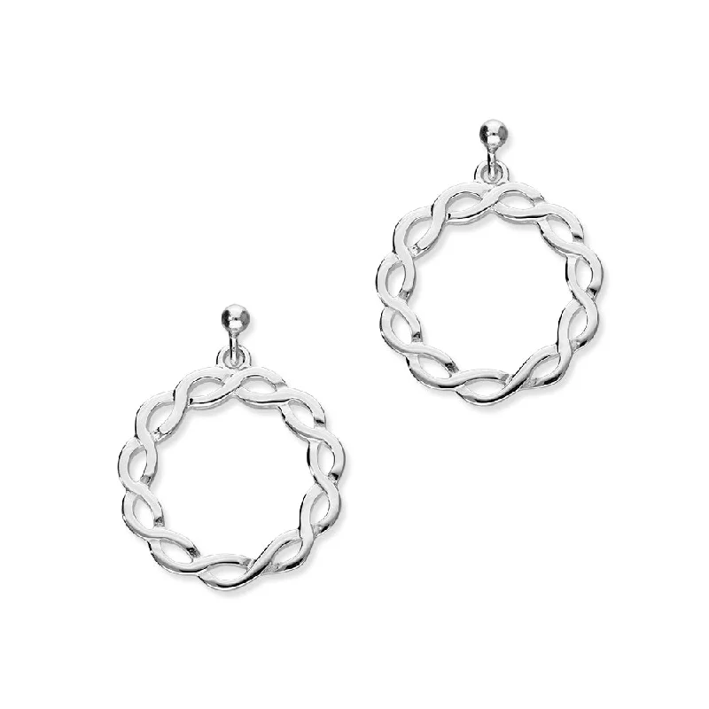 Sparkling Crystal Earrings-Celtic Sterling Silver Eternal Knot Drop Earrings, E166