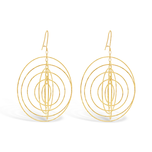 Flower Earrings-Gold Estate Spinner Earrings