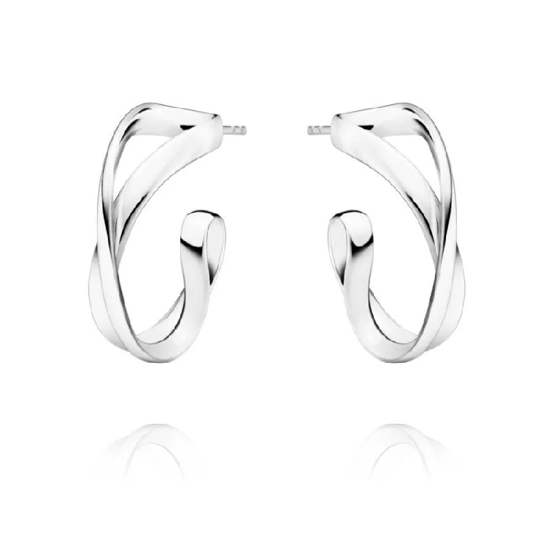 Classic Drop Gem Earrings-Silver Infinity Hoop Earrings