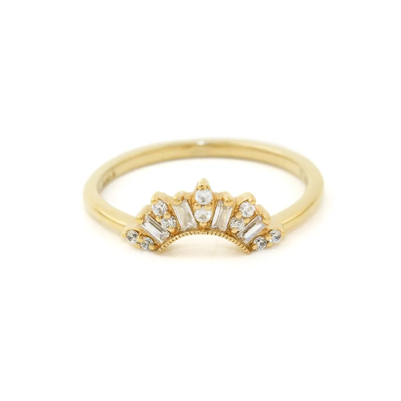 Personalized Promise Ring for Him14k Gold x 1/5ct Lab Diamond Contour Tiara Band