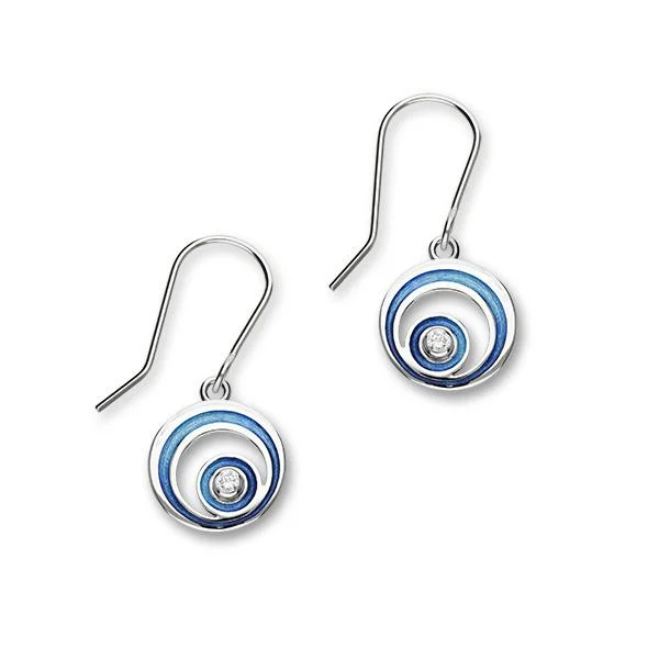 Artistic Drop Earrings-Orbit Silver Earrings ECE13