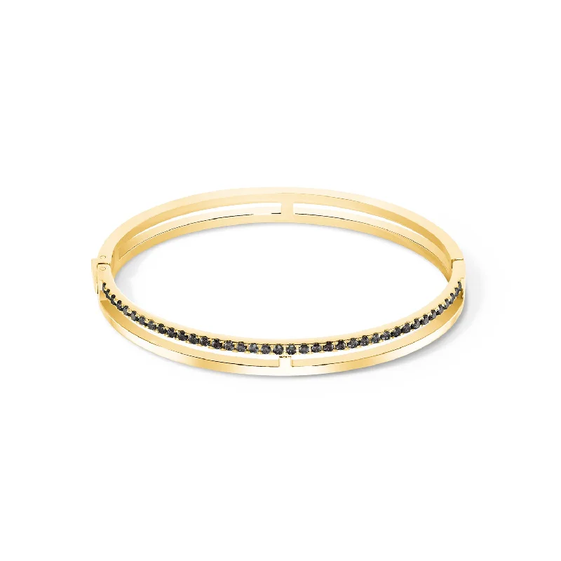 Bridal Bangles With Gems-Coeur De Lion Eternal Unity Gold Black Bangle