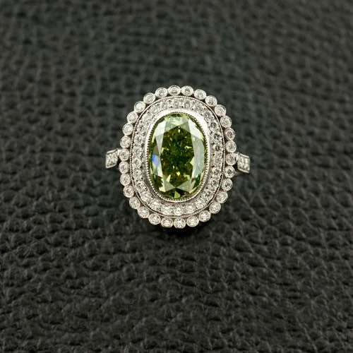 Classic Sapphire Wedding Ring for HimRare Natural Green Diamond Ring