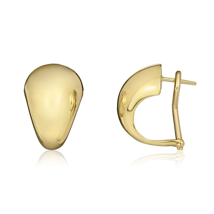 Multi-color Earrings-9ct yellow gold polished tapered clip earrings