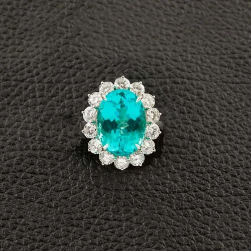 Customizable Wedding Ring for HimParaiba Tourmaline & Diamond Ring