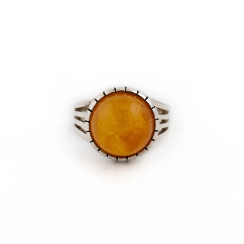 Custom Birthstone Ring for CouplesHumble Baltic Amber Ring