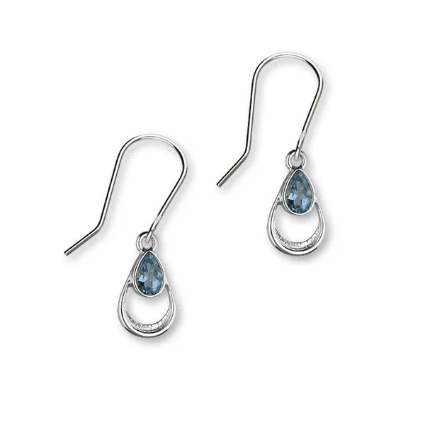 Wedding Earring Set-March Birthstone Silver Earrings CE405 Aquamarine