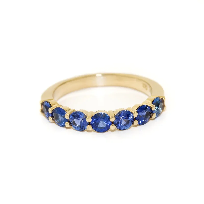 Classic Diamond Engagement Ring for Couples14K Gold Royal Blue Sapphire Band