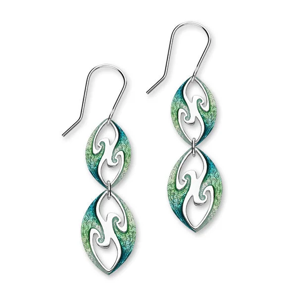 Silver Gemstone Earrings-Bali Silver Earrings EE454