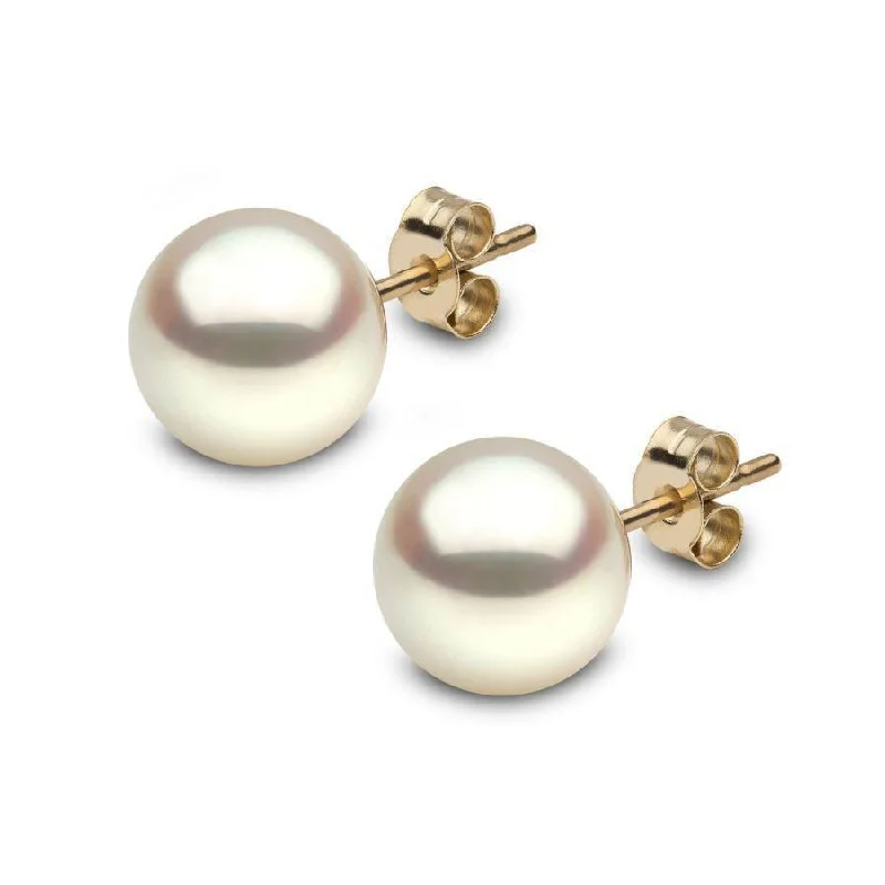 Vintage Pearl Earrings-9ct Yellow Gold Freshwater Pearl Stud Earrings