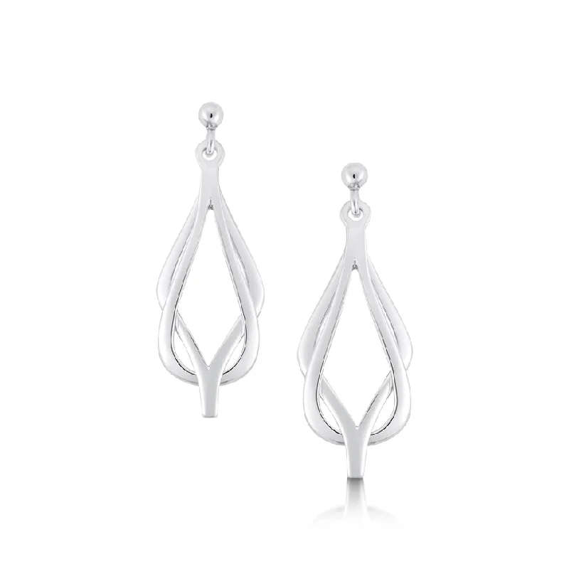 Minimalist Drop Earrings-Reef Knot Drop Earrings