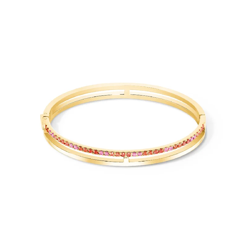 Wedding Diamond Bangles-Coeur De Lion Eternal Unity Gold Red Bangle